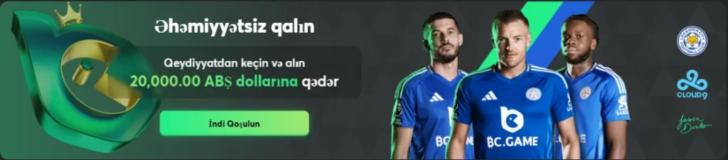 Qeydiyyat üçün bonus BC Game